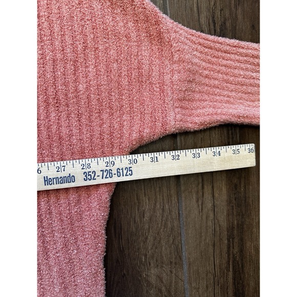 Barefoot Dreams Cozy Chic Lite Ribbed Cardigan Coral Pink Womens L/XL Lounge - Picture 5 of 6